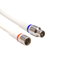 Koaxiální kabel Flylead IEC-M - F-M 1,5m, bílá