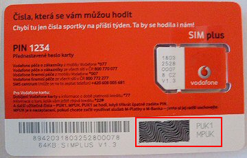 puk vodafone blocked sim card codes karta cz telephone entering incorrect forgotten