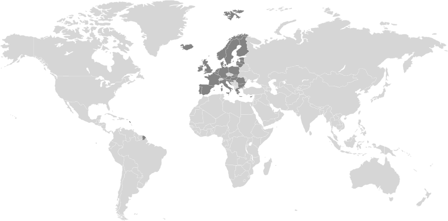 Mapa zemí zóny 1