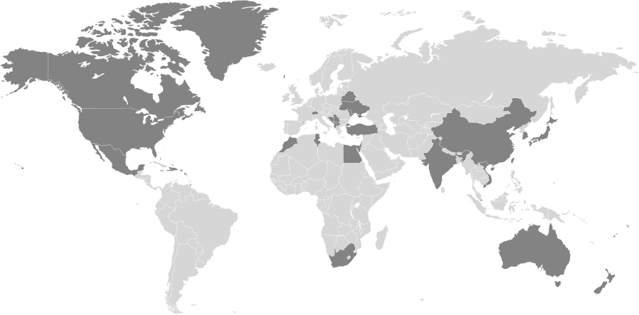 Mapa zemí zóny 2