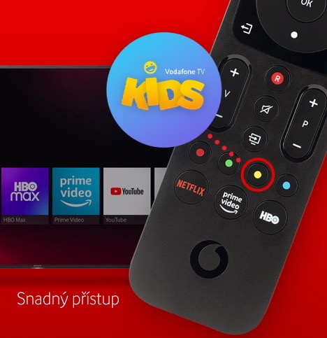 Snadný přístup přes Vodafone TV ovladač ke kanálu Kids