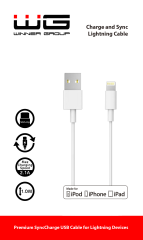 Datový kabel winnerwalnut cable usb lightning MFI, bílá