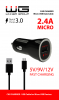 Autonabíječka Fast Charging USB (2,4A) + datový kabel Micro USB