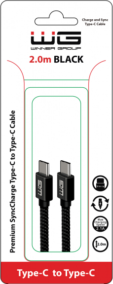Datový kabel Type-C - Type-C 2m nylon