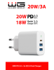 Síťová nabíječka 3xUSB/QC 3.0 + PD 3.0/2xUSB-A + 1xUSB-C