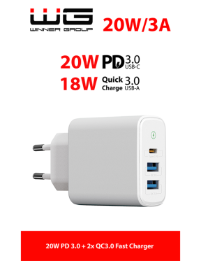 Síťová nabíječka 3xUSB/QC 3.0 + PD 3.0/2xUSB-A + 1xUSB-C