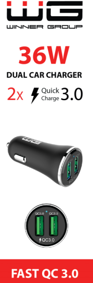 Autonabíječka 2x USB/Quick Charge (QC 6.0A)