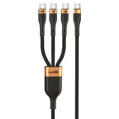Datový kabel 3v1 Type-C to 3x Type-C 100W+15W+15W - 1,5m, černá