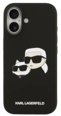 Pouzdro Karl Lagerfeld Liquid Silicone Double Heads MagSafe iPhone 17 černá