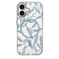 Pouzdro Floral Magnet iPhone 17 modrá